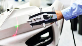 Hand-held 3D laser scanners measure the accuracy of automotive parts.