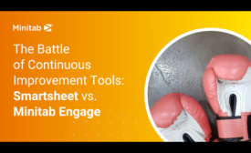 The Battle of Continuous Improvement Tools: Smartsheet vs. Minitab Engage (image of a pair of boxing gloves on the lower righthand corner)