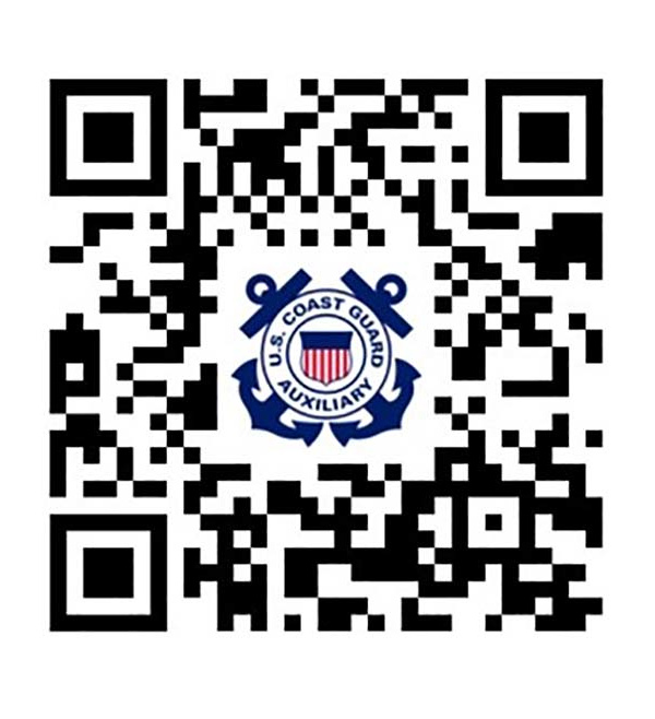 Click on the QR Code to find out more about joining the U.S. Coast Guard Auxiliary.