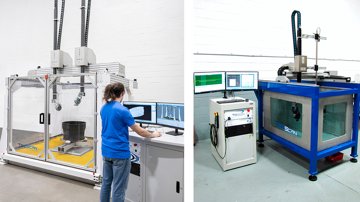 Fig.1. Examples of Gantry & Immersion Systems designed for Automated Ultrasonic Testing