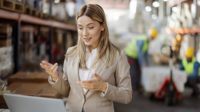 woman giving a presentation